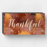 Rustic Thanksgiving Abstract Watercolor Autumn Art Wooden Box Sign