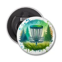 Green and Blue Disc Golf Themed Bottle Opener