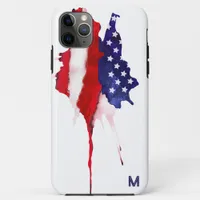 *~* America Flag Old Glory Patriotic USA Monogram  iPhone 11 Pro Max Case
