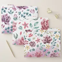 Pretty Watercolor Floral Pattern File Folder