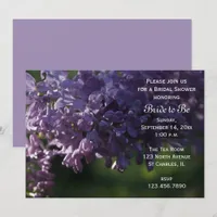 Purple Lilac Flowers Bridal Shower Invitation