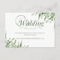 Elegant Eucalyptus Calligraphy Wedding Website Enclosure Card
