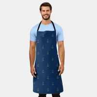 Navy blue gold anchor yacht boat apron