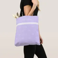 Violet lavender monogram initials name tote bag