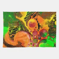 Autumn Colors Abstract Pour Painting Kitchen Towel