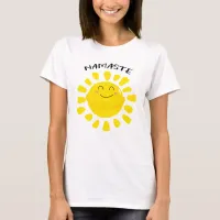 Namaste Smiling Sun With Praying Hands T-Shirt