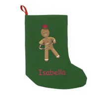 Dancing Cartoon Gingerbread Man Small Christmas Stocking