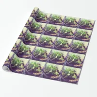 Hen and Chicks Plant Wrapping Paper
