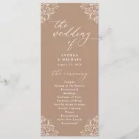 Elegant Taupe Beige Vintage Wedding Program