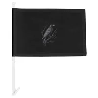 Crow, F-Caw-F Funny Bird Moon Gothic Adult Humor T Car Flag