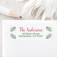 Green Pine Branch Return Address Labels