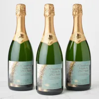 Art Deco 250 Years USA Tribute Fireworks Confetti  Sparkling Wine Label