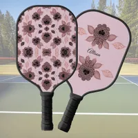 Elegant pink and black lace in vintage style,  pickleball paddle