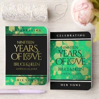 Elegant 19th Jade Wedding Anniversary Celebration Foil Vow Books