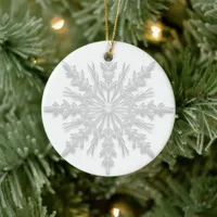 White Winter Snowflake Will You Be My Bridesmaid Ceramic Ornament