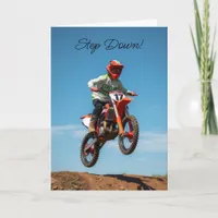 Motocross Step Down & Celebrate your Birthday Card