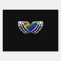 Pride Skeleton Hands Holding Heart Inclusive Sign