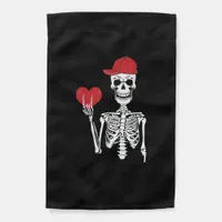 Roll Skeleton Hands Heart Valentines Day Skull Garden Flag