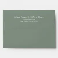 Sage Green Script Return Address Envelope