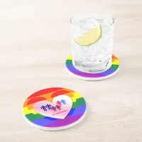 Couples Inside the All Love Pride Heart Coaster