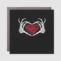 Heart Hands Skeleton Car Magnet