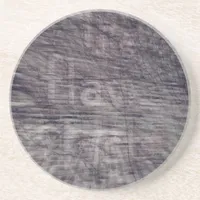 Abstract Ghost Sign on Brick Building Sandstone Coaster