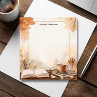 Vintage Cozy time with cup of coffee and book  Notepad