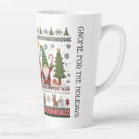 Funny Colorful Pixelated Gnome for the Holidays Latte Mug