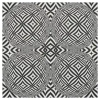 Black White Geometric 3D Spheres Optical Illusion Fabric