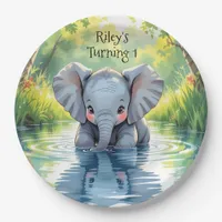 Baby Elephant Themed  Birthday Party Personalized Paper Plates