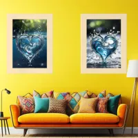 Drop of Love into water Art Wall Art Sets