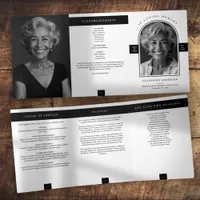 Modern Minimalist 2-Photo Funeral/Memorial Service Tri-Fold Program