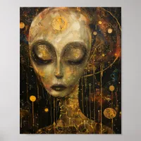 Alien in a Klimt Style Poster