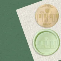 I Love Heart My Piano Keyboard Keys Music Themed Wax Seal Stamp