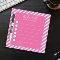 Girly Pink and White Diagonal Stripes To Do List  Dry Erase Board