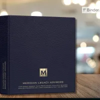 Estate Planning Portfolio Leather Blue Gold 3 Ring Binder