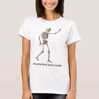 Skeleton Waving Bring Back Candy Womens T-Shirt