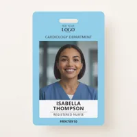 Hospital Employee Medical Doctor Sky Blue Photo Id Badge