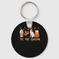 Tis The Season German Shorthaired Dog Fall Pumpkin Keychain