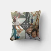 Custom Instagram 8 Photos Collage Family Monogram Throw Pillow