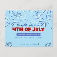 Let Freedom Sparkle! - 4th of July Invitation Postcard