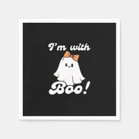 Im With Boo Funny Retro Style Napkins