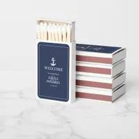 Blue Wave Anchor Wedding Welcome ID836 Matchboxes