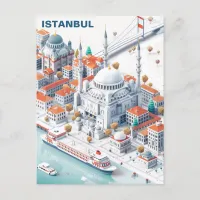 Isometric Istanbul Travel Postcard