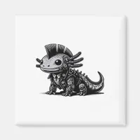 Whimsigoth Cyborg Axolotl Vintage Art Design Class Magnet