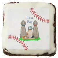 It's a Boy, Baseball Themed Boy's Baby Shower Brownie