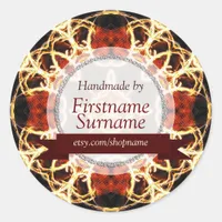 Geometric Fire Handmade by Label Sticker