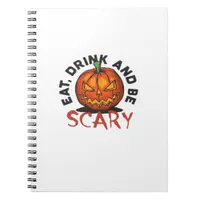 Pumpkin Eat Drink And Be Scary Vintage Style Notebook