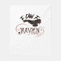 I Caw The Raven Gothic Art Horror Classic Retro Fleece Blanket