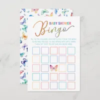 Butterfly Baby Shower Bingo Game